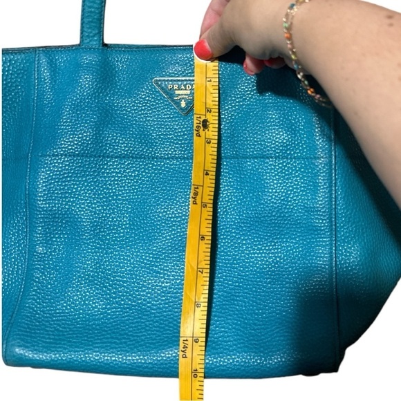 EUC - Prada Vitello Daino Tote Bag - turquoise - Picture 7 of 13